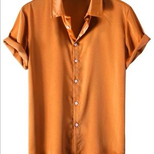 Burnt orange men’s button down 🤎